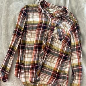 Christopher & Banks Multicolor Plaid Button Down Shirt